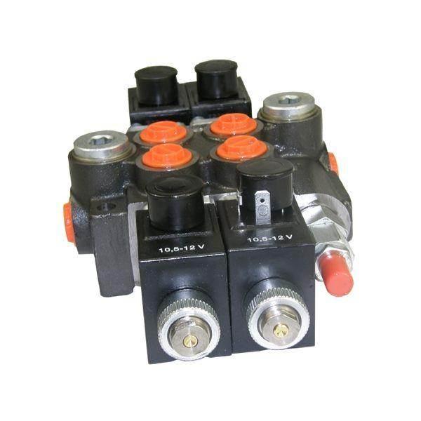 Rozdzielacz hydrauliczny dwusekcyjny sterowany elektrycznie 50L - zdjęcie 3