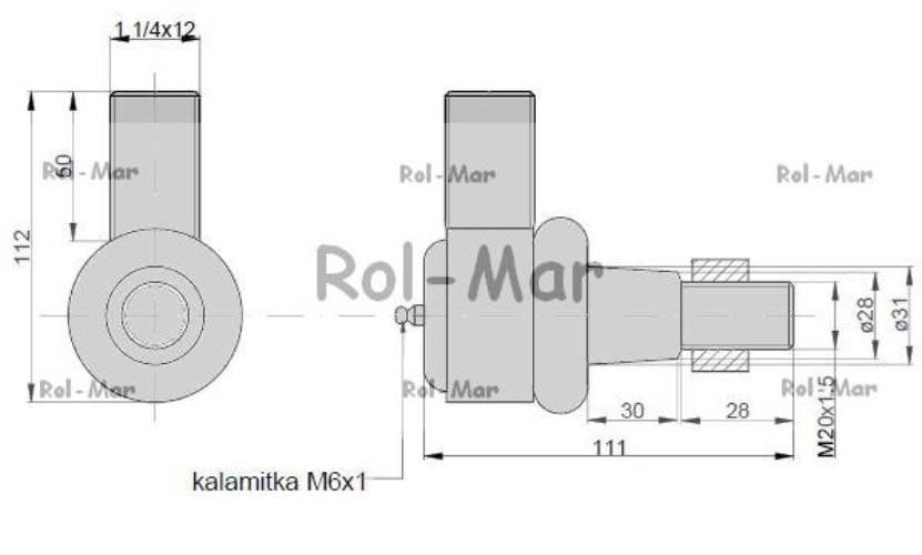 Przegub kierowniczy 73mm - M1,1/4"x12 81864115 New Holland TAQ RM-81864115 - zdjęcie 2
