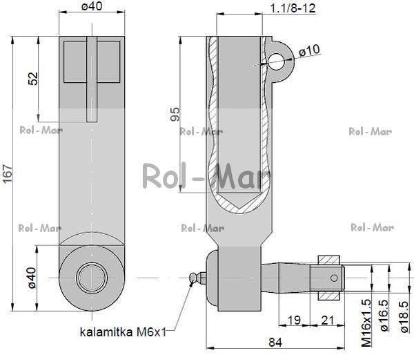 Przegub kierowniczy 150mm - M1.1/8" AL39020 John Deere TAQ RM-AL39020 - zdjęcie 2