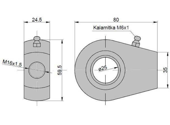 Ucho siłownika łożysko GE-25 KT2*40 (UE2.40) 5058996260 - zdjęcie 2