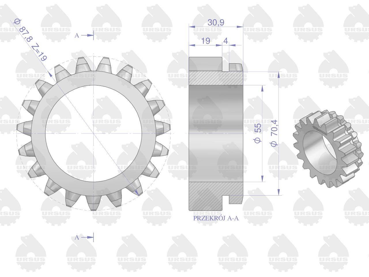Koło sprzęgło IV biegu C-360 ORYGINAŁ URSUS 50419430U - zdjęcie 2
