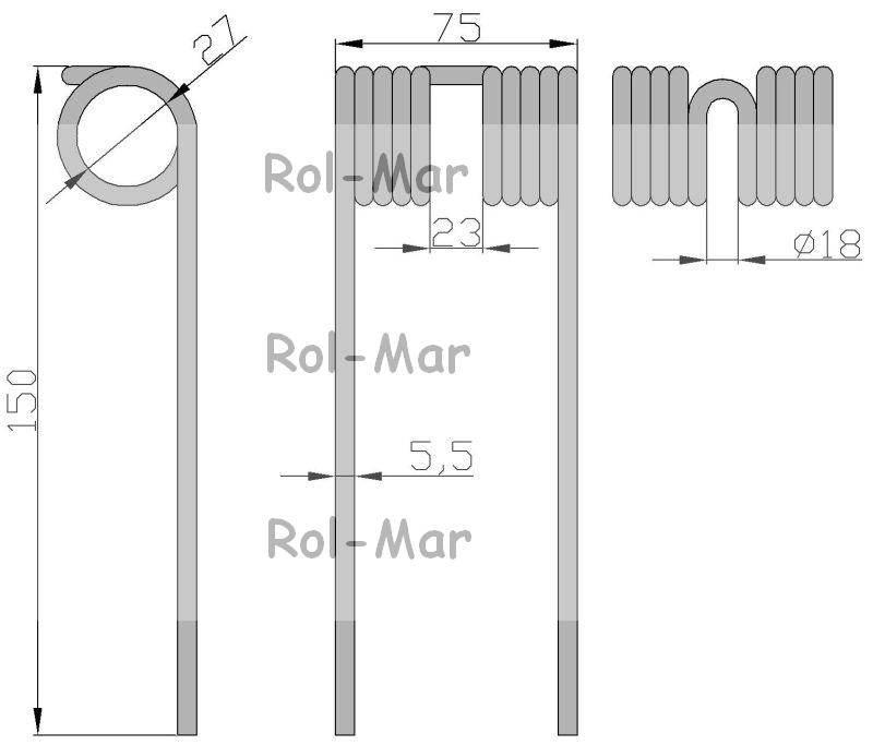 Palec podbieracza prasa Krone 938158.1 5.5/28/76/145 5szt RM-2939001 - zdjęcie 2