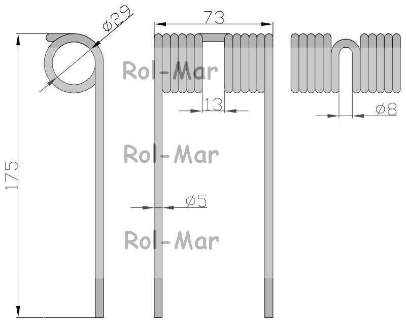 Palec podbieracza prasa Krone 938040.3 5.5/28/74/160 5szt RM-2939004 - zdjęcie 2