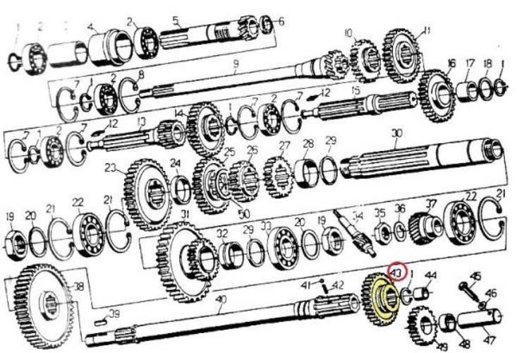 Koło zębate przesuwne napędu pompy hydraulicznej C-330 ORYGINAŁ URSUS - zdjęcie 3