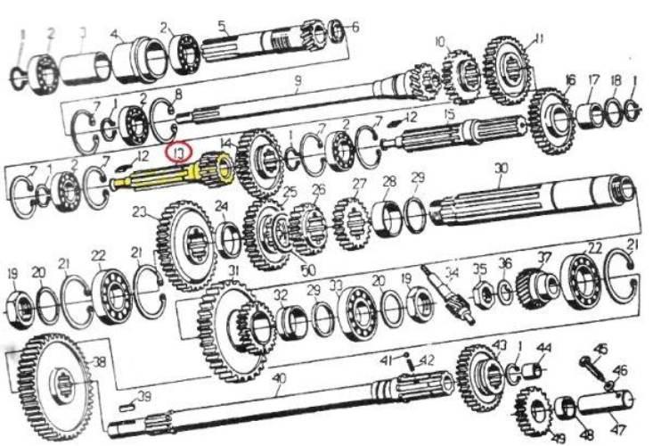 Wałek główny skrzyni biegów C-330 ORYGINAŁ URSUS 50011310U - zdjęcie 3