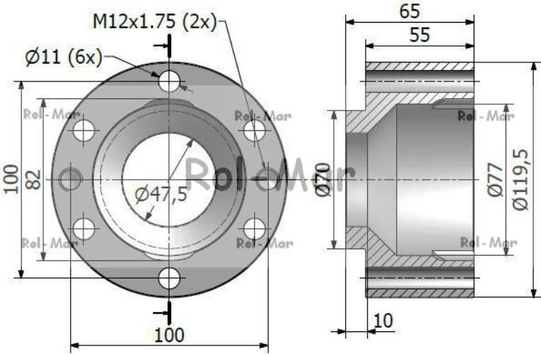 Oprawa łożyska podajnika pochyłego Bizon 5060050010 - zdjęcie 2