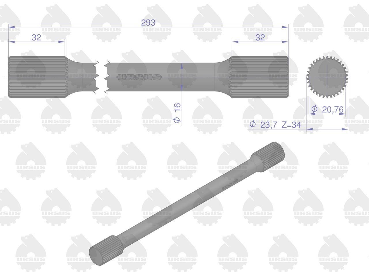 Drążek skrętny podnośnika C-360 ORYGINAŁ URSUS 50580310U - zdjęcie 3