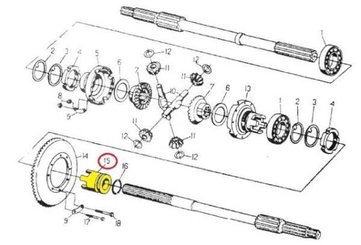 Sprzęgło kłowe przesuwne blokada mechanizmu różnicowego C-330 ORYGINAŁ URSU - zdjęcie 2
