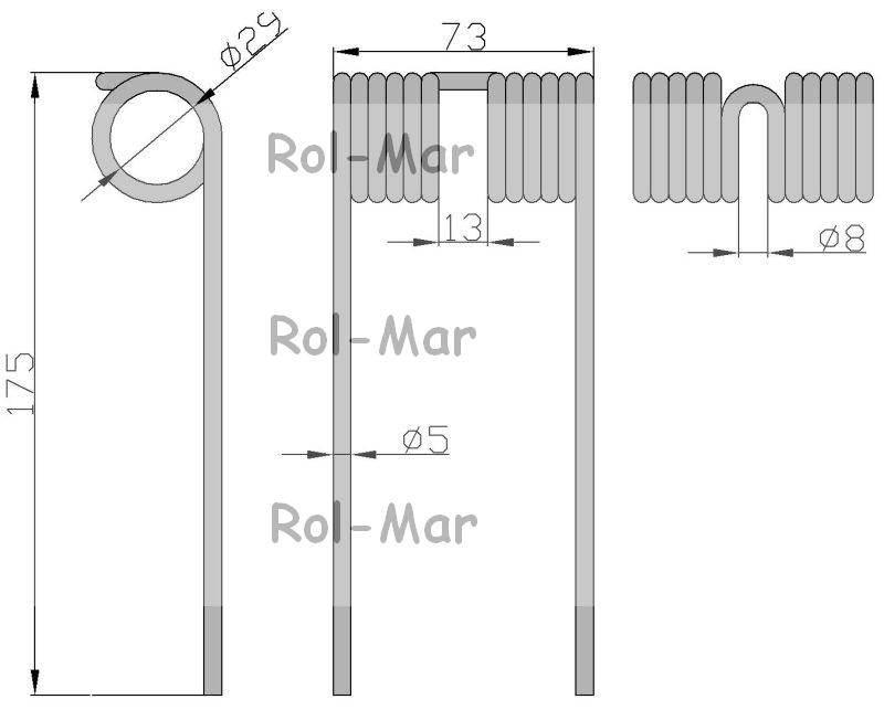 Palec prasa John Deere RB550 5/29/72/170 5szt RM-2938005 - zdjęcie 2