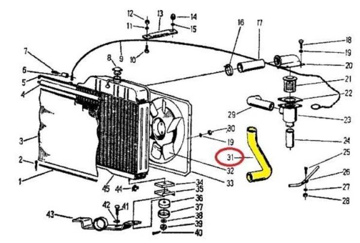 Rura ssąca - przewód gumowy 951306 C-360/Zetor (rura wody) ORYGINAŁ URSUS - zdjęcie 3