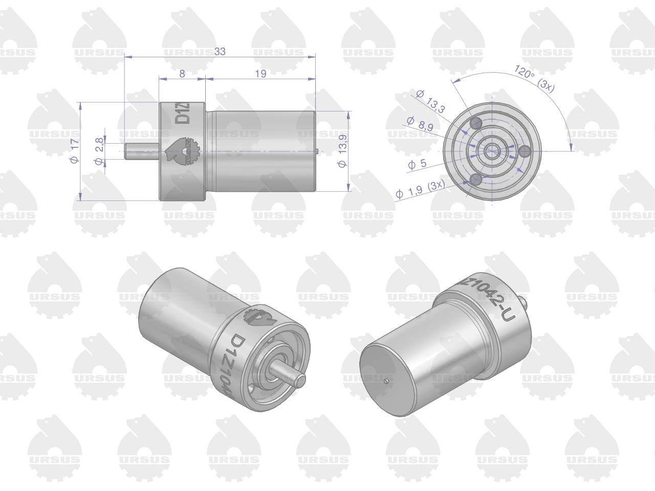 Rozpylacz do silnika C-330 H1Z1/F42, 50004460 ORYGINAŁ URSUS szt) 10szt - zdjęcie 2