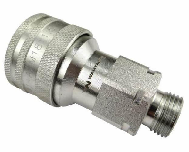 Szybkozłącze hydrauliczne gniazdo M18x1.5 gwint zewnętrzny EURO (9100818G) - zdjęcie 2