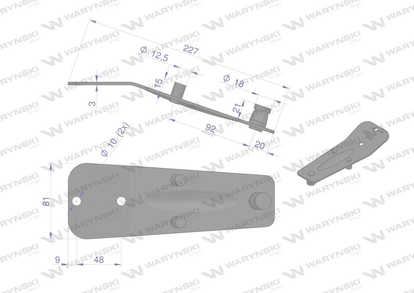 Trzymak noża kosiarka rotacyjna mała Z-070 1,35 m Waryński W-5070010100 - zdjęcie 2