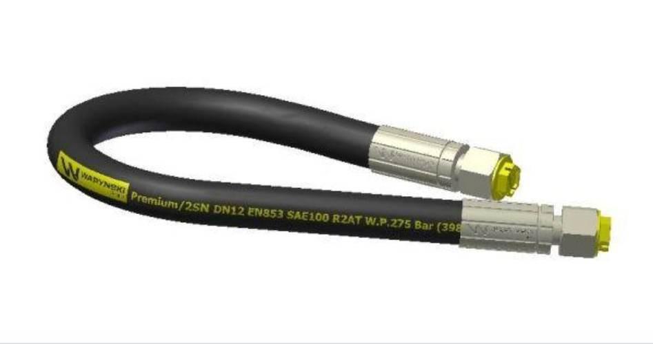 Przewód hydrauliczny 275bar gwint M22x1.5 proste L-1000mm DN12-2SN 336-631-