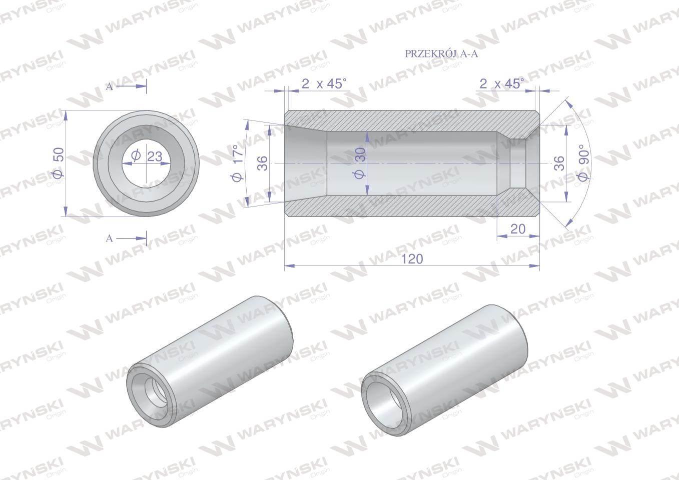 Tuleja zęba ładowacza do zęba 880 Tur Waryński W-579880 - zdjęcie 2