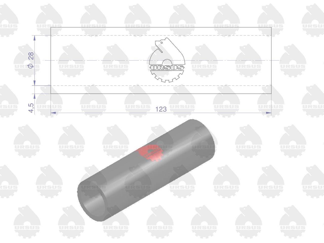 Sztucer przewód wody MF3 C-360 3P ORYGINAŁ URSUS 0202016U - zdjęcie 2
