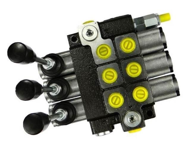 Rozdzielacz hydrauliczny 3-sekcyjny max przepływ 40L z zatrzaskami Waryński - zdjęcie 3