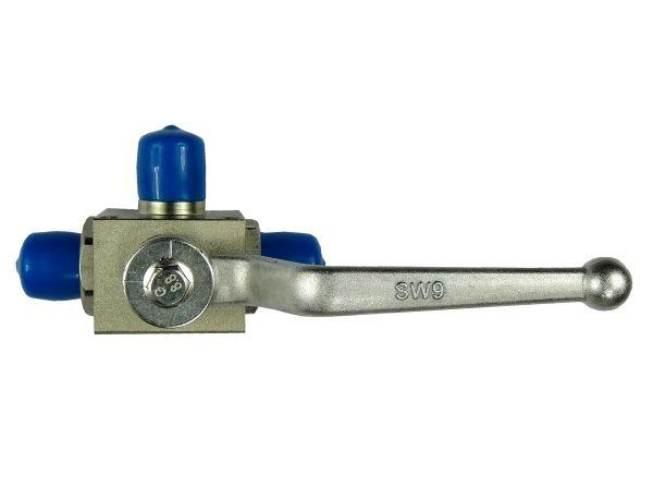 Zawór kulowy hydrauliczny 3-drożny M18x1.5 z otworami montażowymi - zdjęcie 2