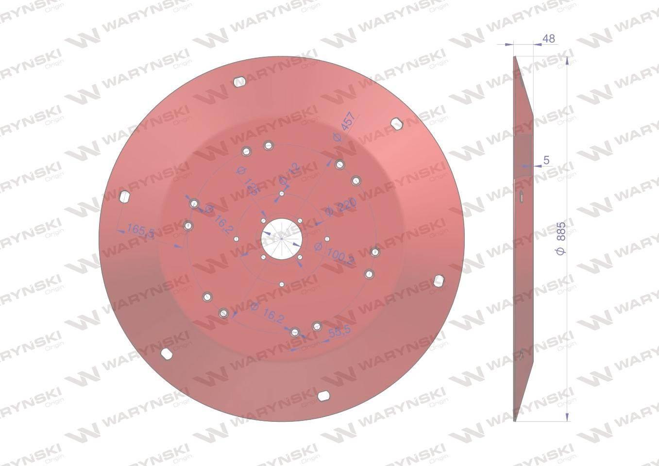 Talerz roboczy Kosiarka rotacyjna 1,85 m gr. 5mm Waryński W-512501002 - zdjęcie 3