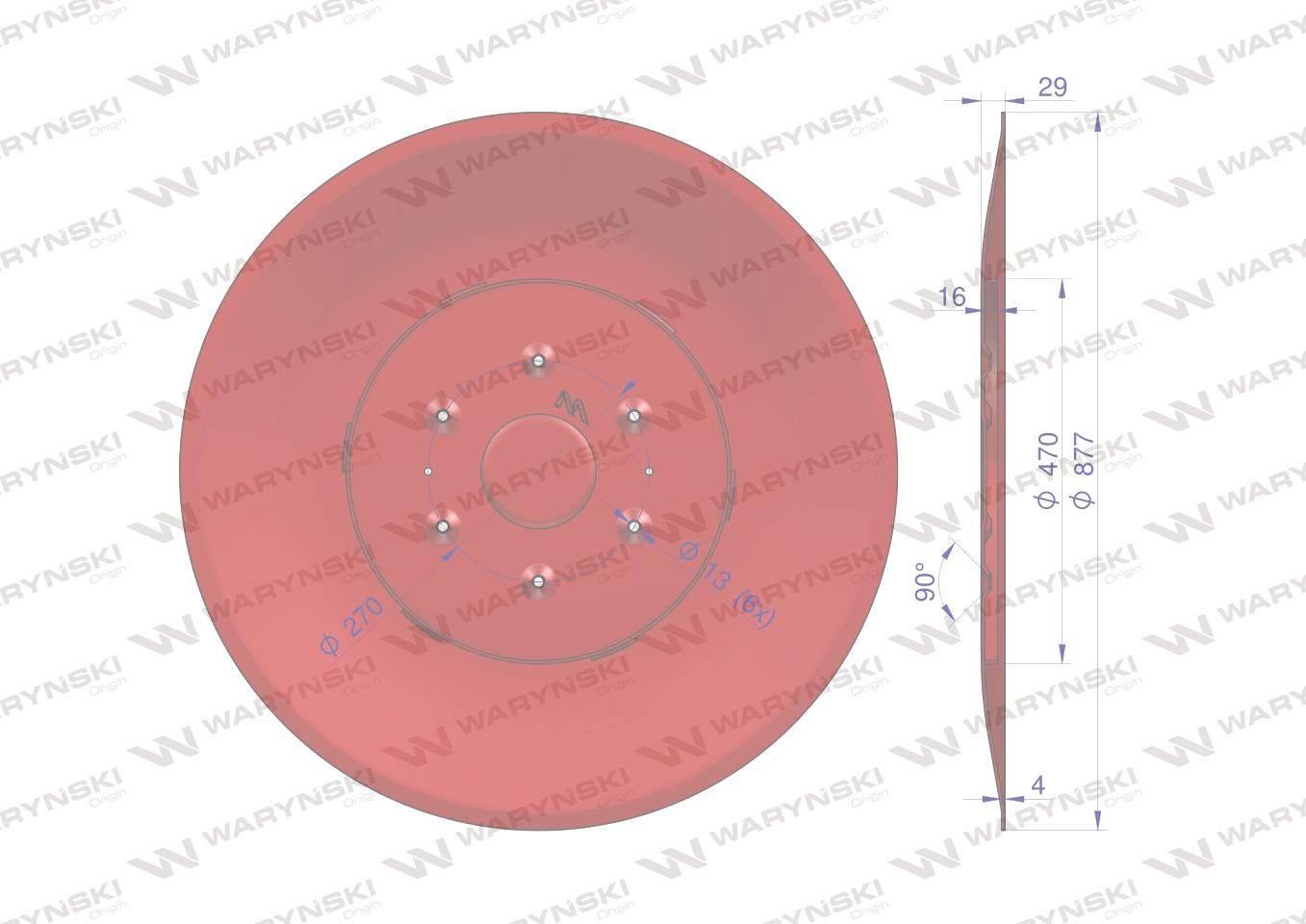 Talerz ślizgowy Kosiarka rotacyjna 1,85 m gr. 4 mm Waryński W-512501010 - zdjęcie 3