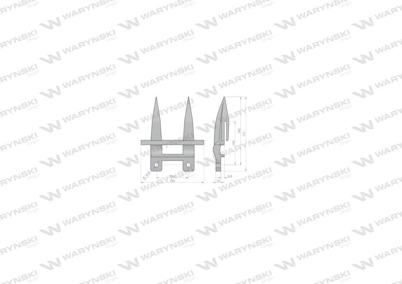Bagnet palec podwójny hartowany zastosowanie New Holland 379720 Waryński - zdjęcie 5