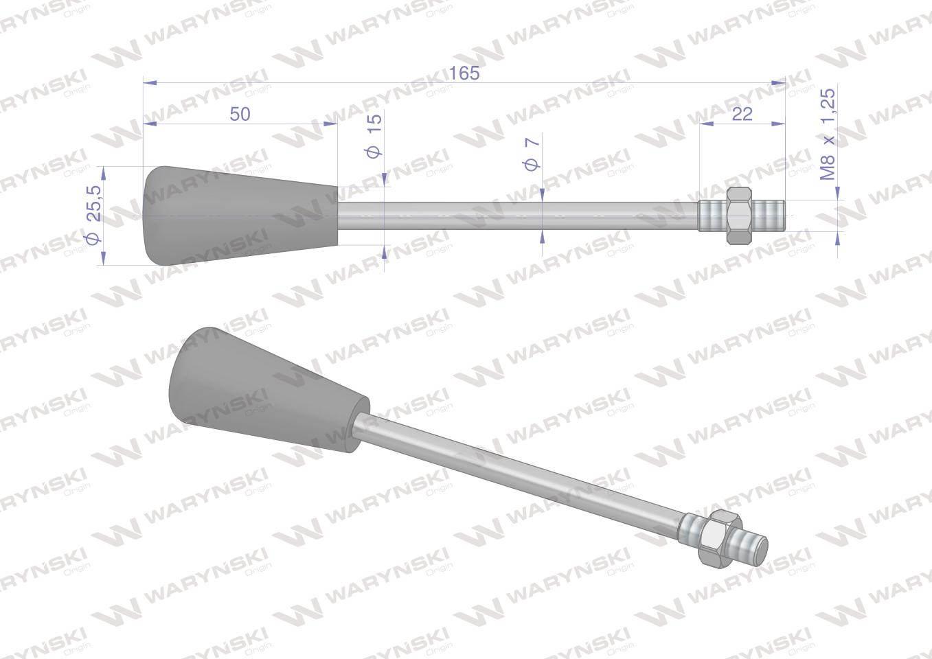 Dźwignia do rozdzielaczy hydraulicznych 40L Waryński W-DZW40/80 - zdjęcie 2
