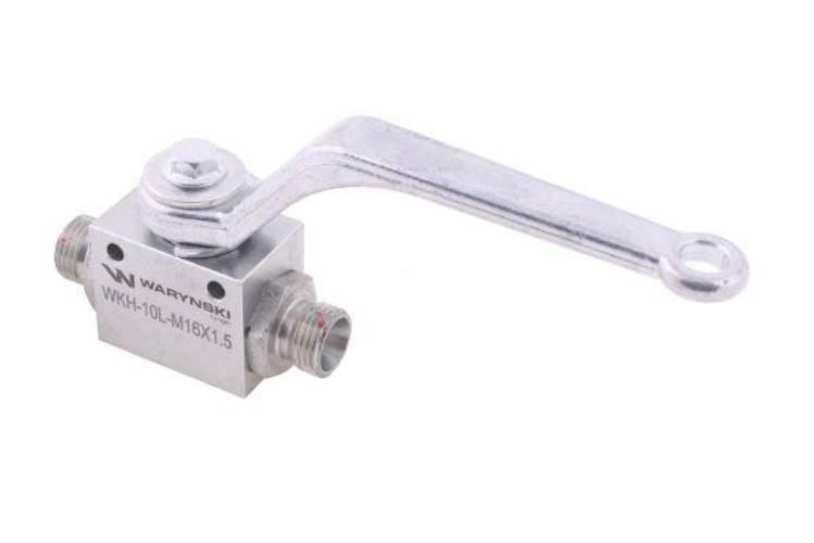 Zawór kulowy hydrauliczny 2-drogowy 2/2 M16x1.5 10L z otworami mocującymi 5 - zdjęcie 2