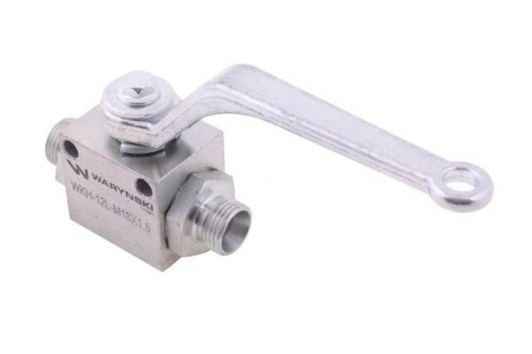 Zawór kulowy hydrauliczny 2-drogowy 2/2 M18x1.5 12L z otworami mocującymi 5