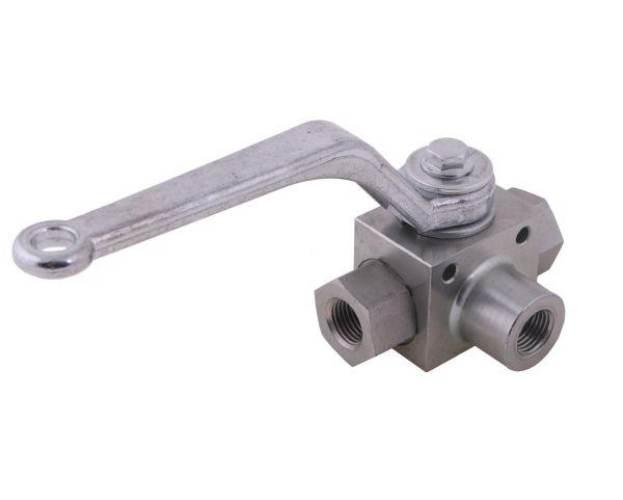 Zawór kulowy hydrauliczny 3-drogowy 3/2 - 1/4"BSP z otworami mocującymi 500 - zdjęcie 3