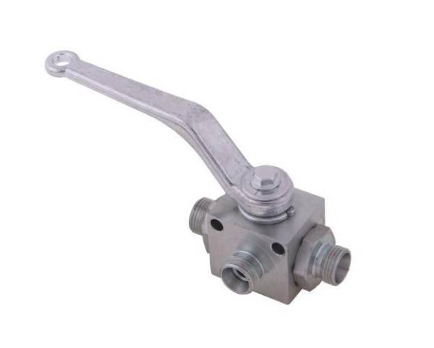 Zawór kulowy hydrauliczny 3-drogowy 3/2 M18x1.5 12L z otworami mocującymi 5