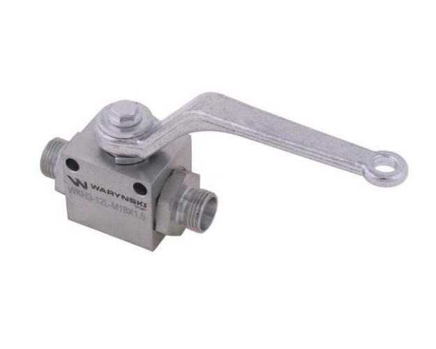 Zawór kulowy hydrauliczny 3-drogowy 3/2 M18x1.5 12L z otworami mocującymi 5 - zdjęcie 2