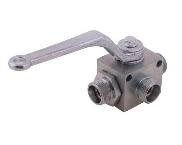 Zawór kulowy hydrauliczny 3-drogowy 3/2 M22x1.5 15L z otworami mocującymi 5 - zdjęcie 3