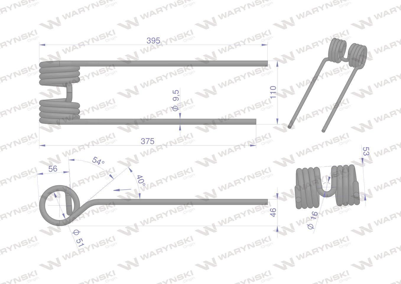 Palec przetrząsarka prawy zastosowanie Kuhn WARYŃSKI W-58740700 W-58740700 - zdjęcie 2