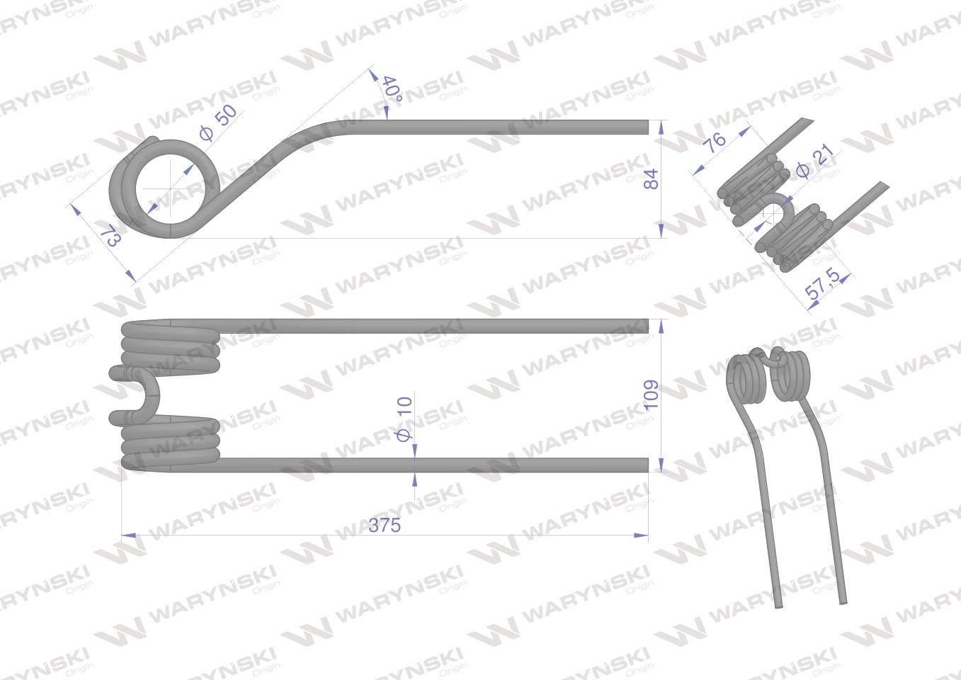 Palec przetrząsarka zastosowanie Deutz Fahr WARYŃSKI W-16502744 W-16502744 - zdjęcie 2
