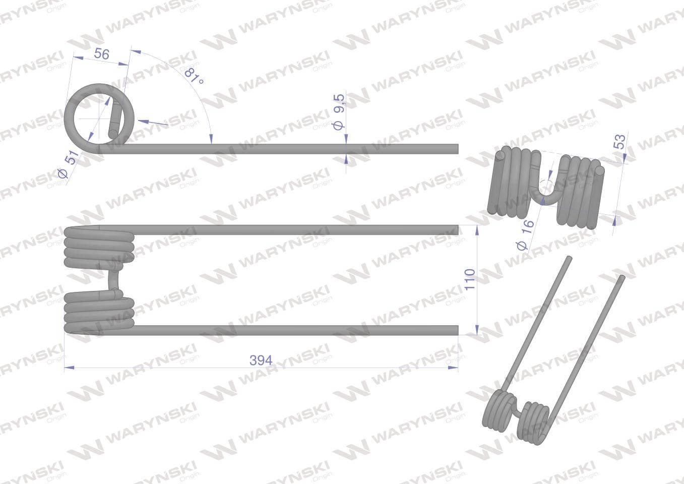 Palec przetrząsarka zastosowanie Kuhn WARYŃSKI W-58561900 W-58561900 - zdjęcie 2