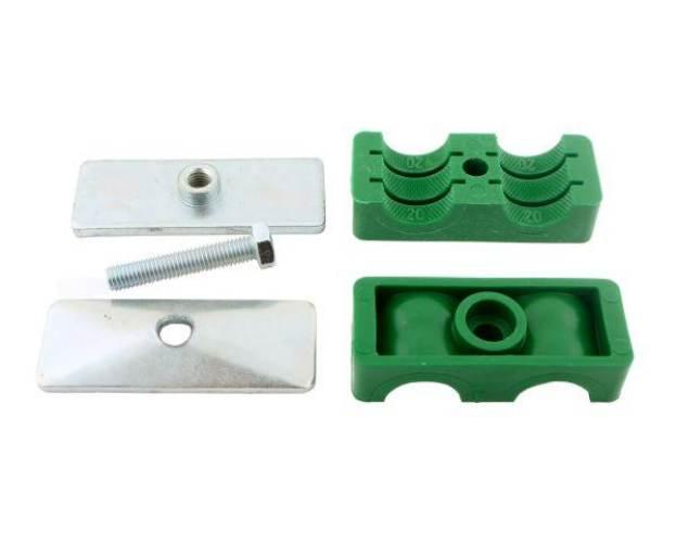 Uchwyt (obejma) podwójny kompletny do rur/węży/przewodów - rozmiar fi 15mm - zdjęcie 2