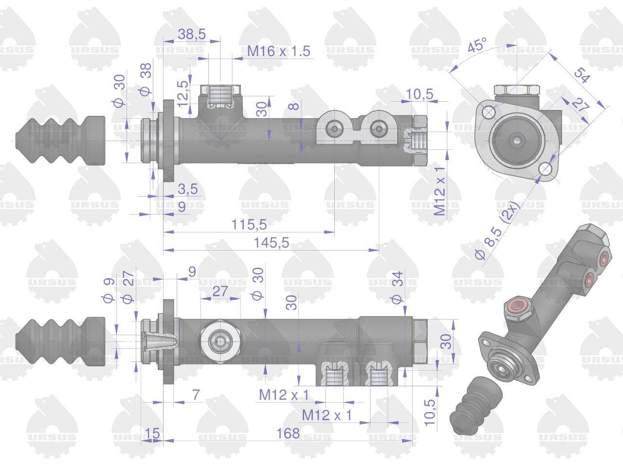Pompa hamulcowa długa C-360 ORYGINAŁ URSUS 50626290U - zdjęcie 3