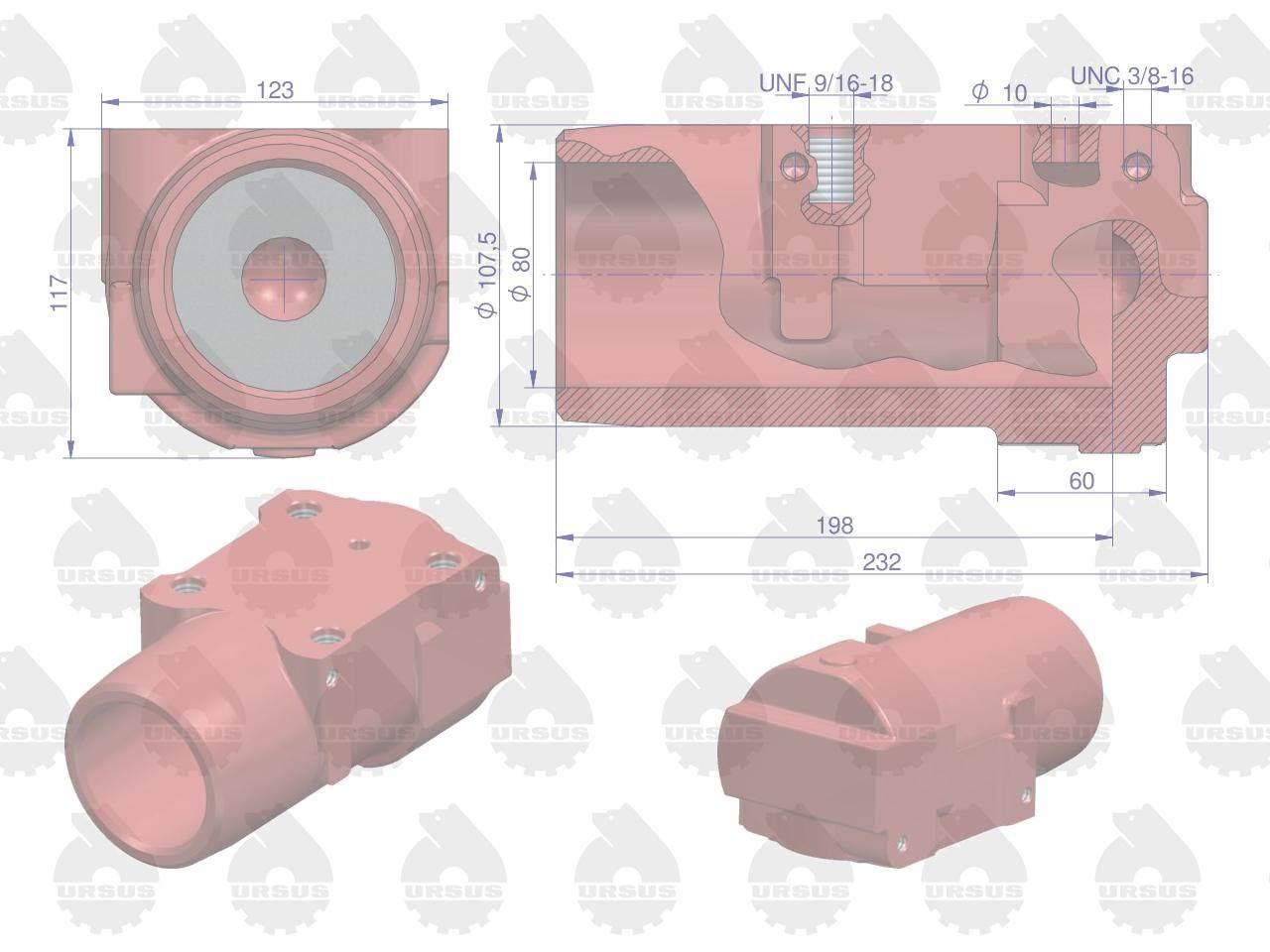 Cylinder podnośnika MF-3 ORYGINAŁ URSUS 897560M3U - zdjęcie 2