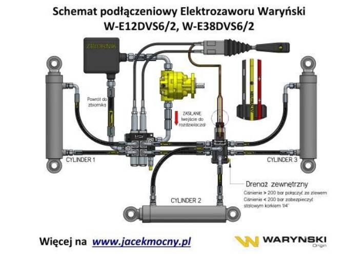 Dzielnik, zawór, elektrozawór kierunkowy elektromagnetyczny kontroli W-E38D - zdjęcie 3