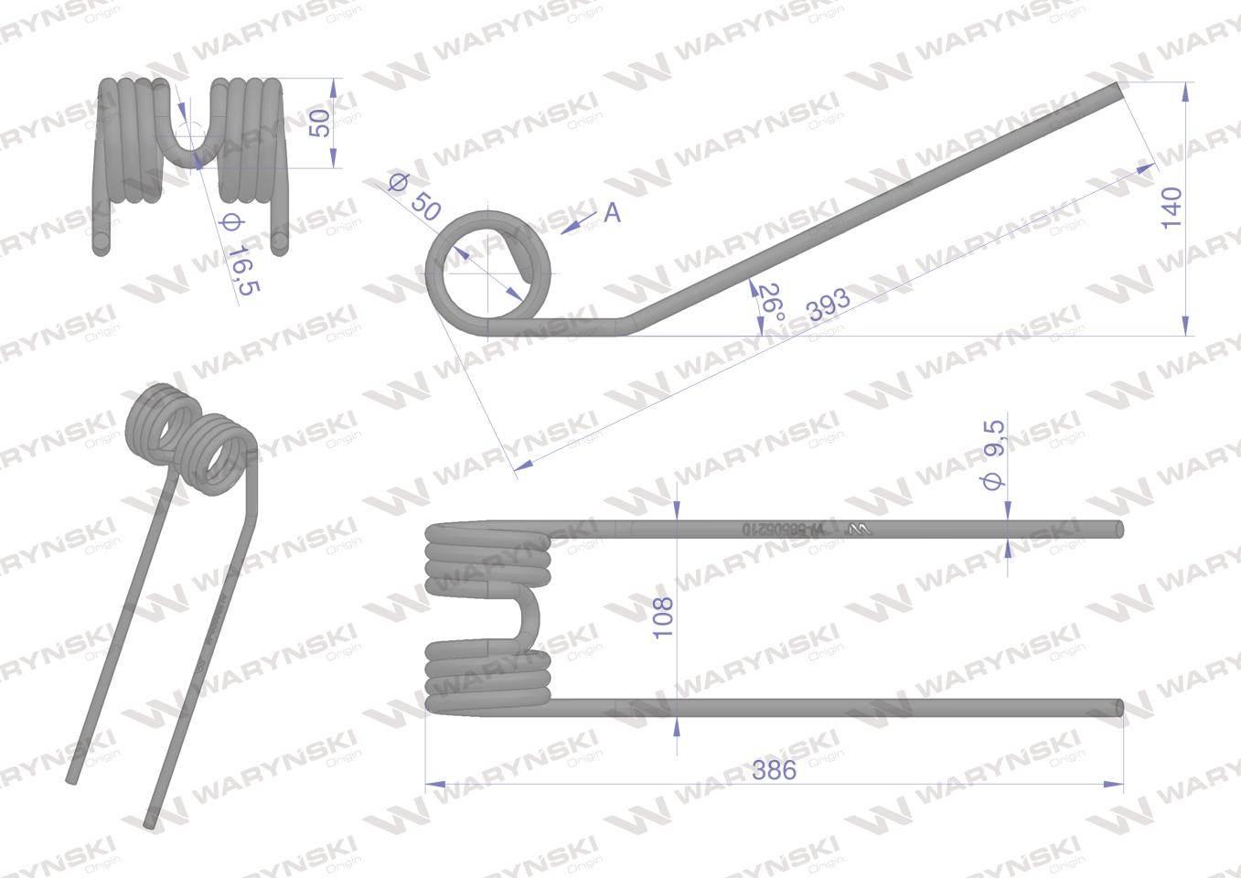 Palec przetrząsarka zastosowanie Kuhn WARYŃSKI W-58505210 W-58505210 - zdjęcie 3