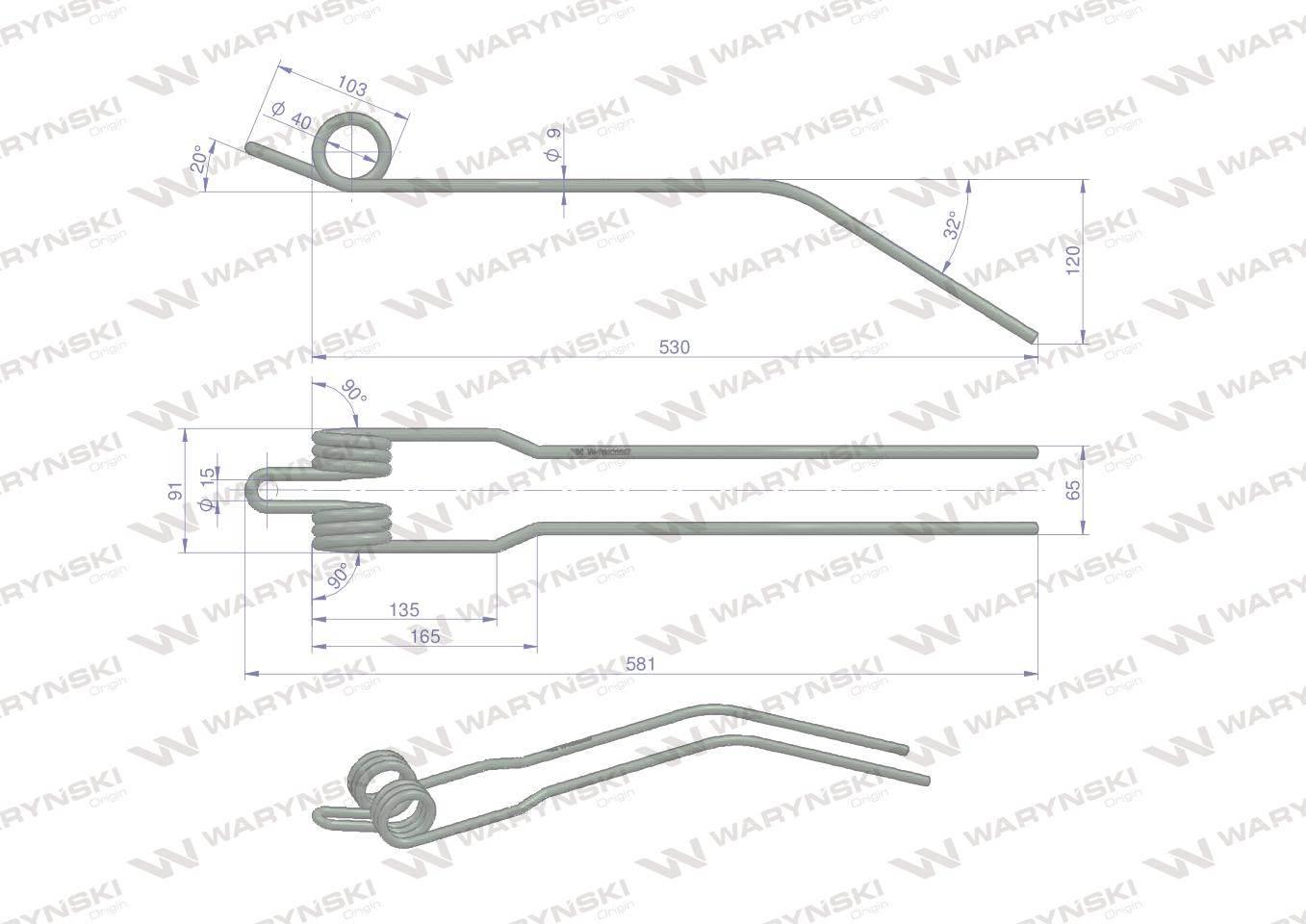 Palec zgrabiarka zastosowanie Deutz Fahr VF16600387.86 WARYŃSKI W-16600387 - zdjęcie 2