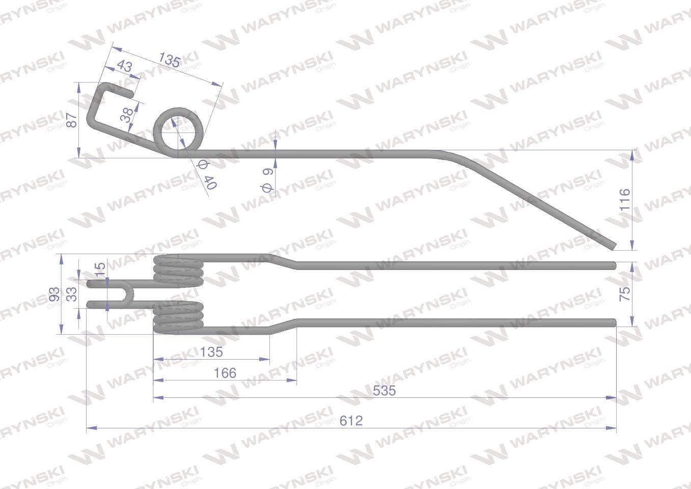 Palec zgrabiarka zastosowanie Deutz Fahr WARYŃSKI W-16504331 W-16504331 - zdjęcie 2