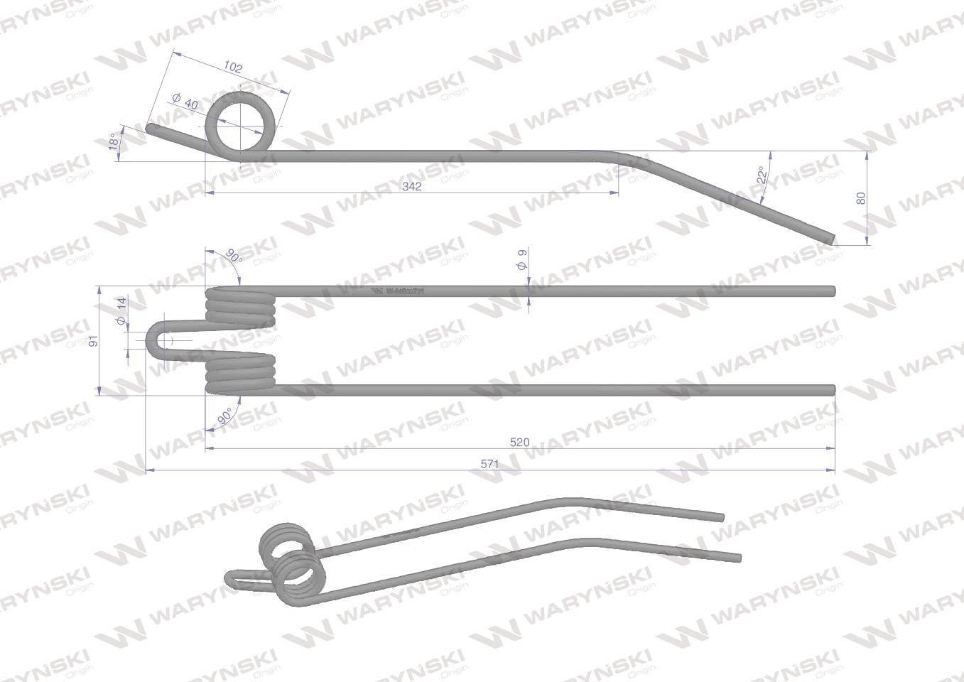 Palec zgrabiarka zastosowanie Deutz Fahr WARYŃSKI W-16502731 W-16502731 - zdjęcie 2