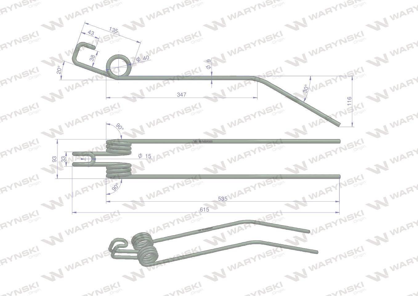 Palec zgrabiarka zastosowanie Deutz Fahr WARYŃSKI W-16504333 W-16504333 - zdjęcie 2