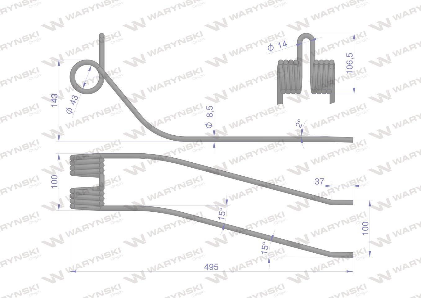 Palec zgrabiarka zastosowanie Kuhn WARYŃSKI W-57701700 W-57701700 - zdjęcie 2