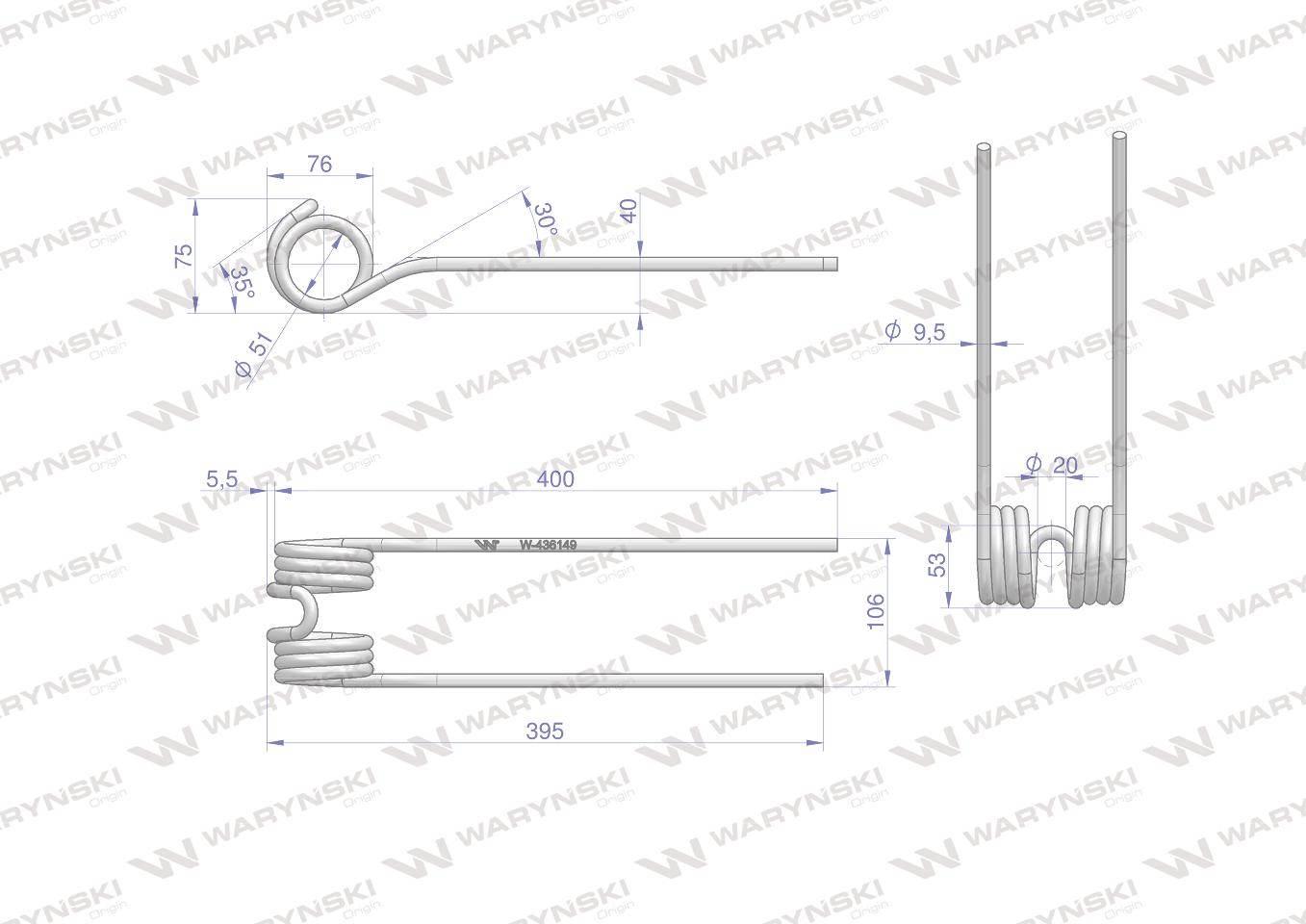 Palec przetrząsarka zastosowanie Pottinger WARYŃSKI W-436149 - zdjęcie 2