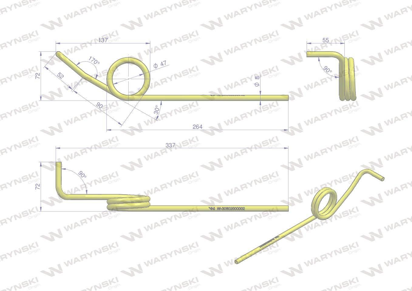 Palec zagarniający prawy II POLONEZ WARYŃSKI W-30802000002 - zdjęcie 2