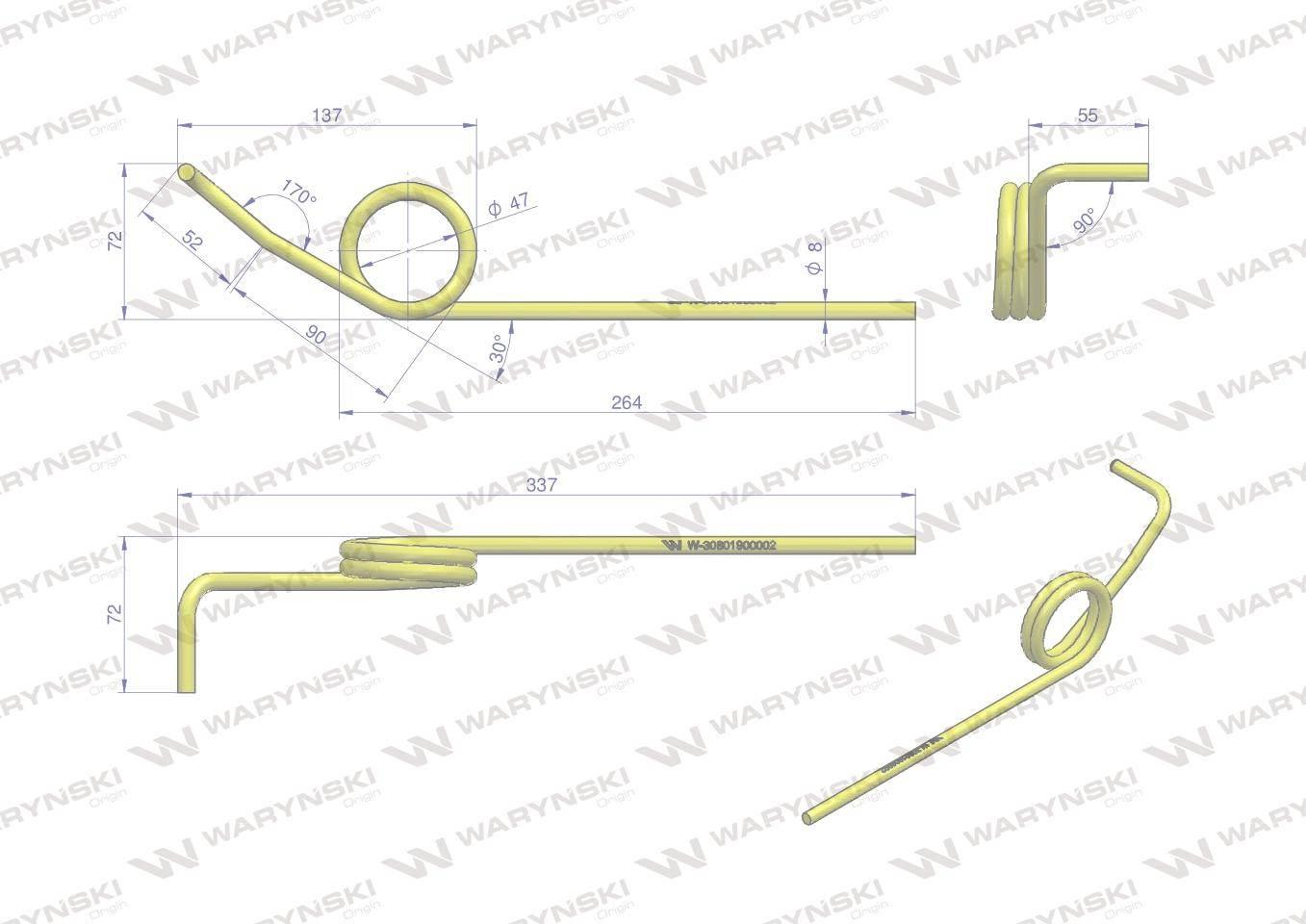 Palec zagarniający lewa II POLONEZ WARYŃSKI W-30801900002 - zdjęcie 2