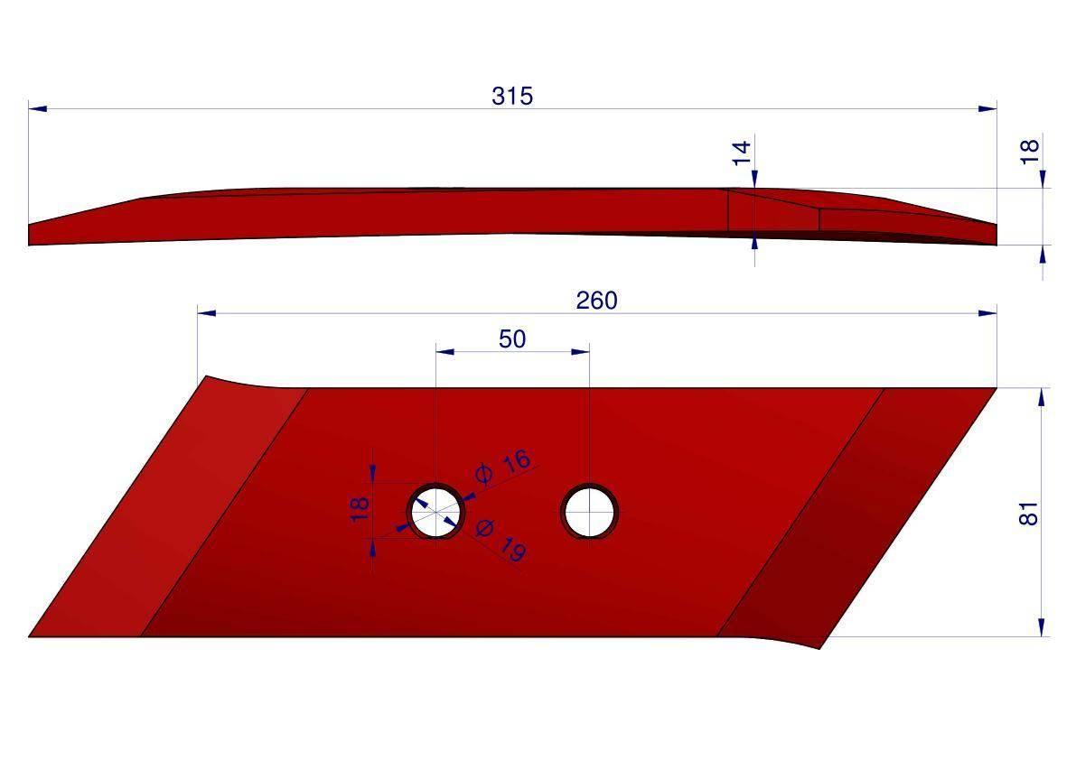 Dłuto prawe Pottinger Vulcan RM-930201250 - zdjęcie 3