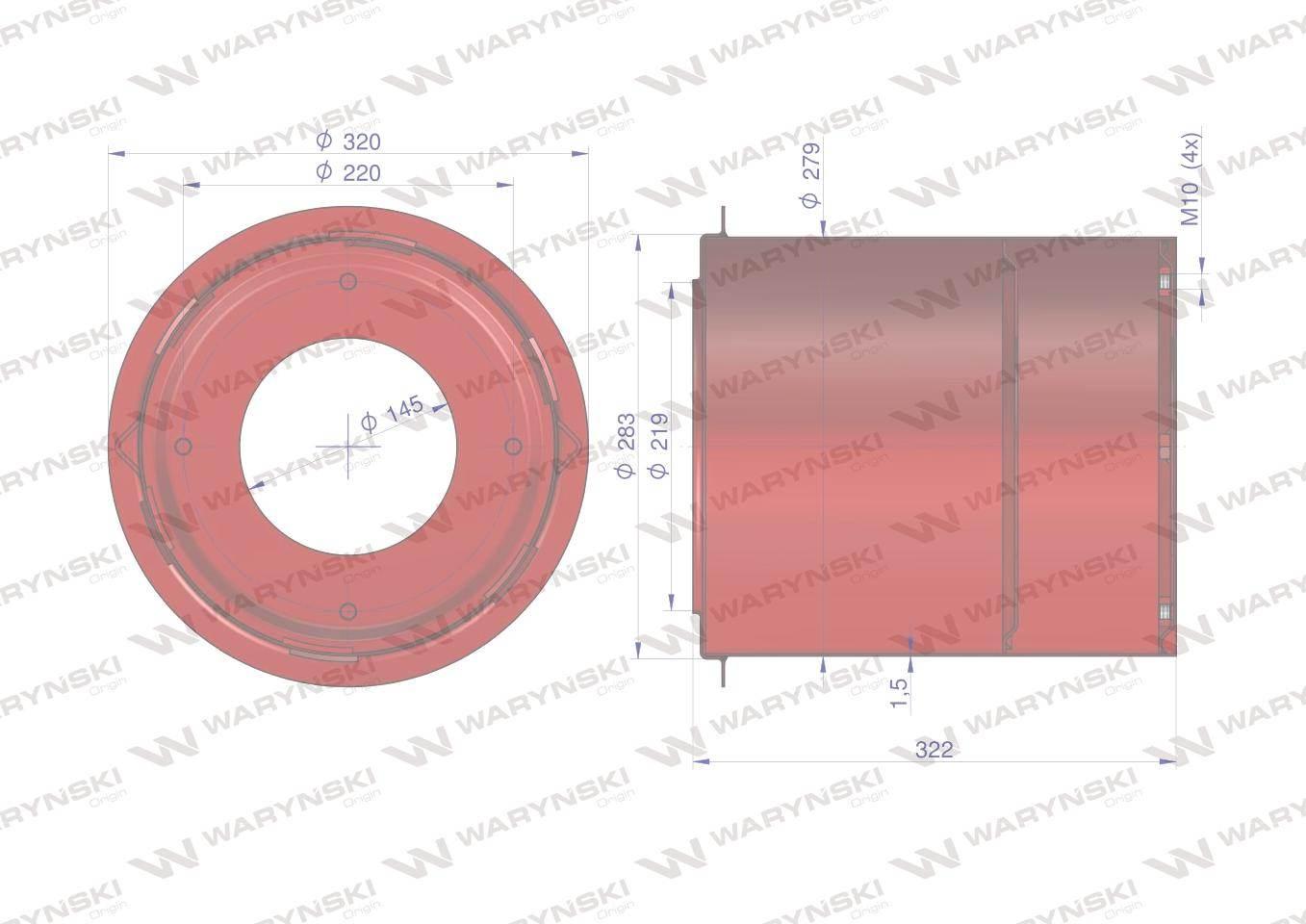 Osłona bębnowa Kosiarka rotacyjna blacha 1.5mm Waryński W-5036010720 - zdjęcie 2